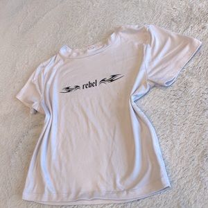 Rebel White Cropped Tee
